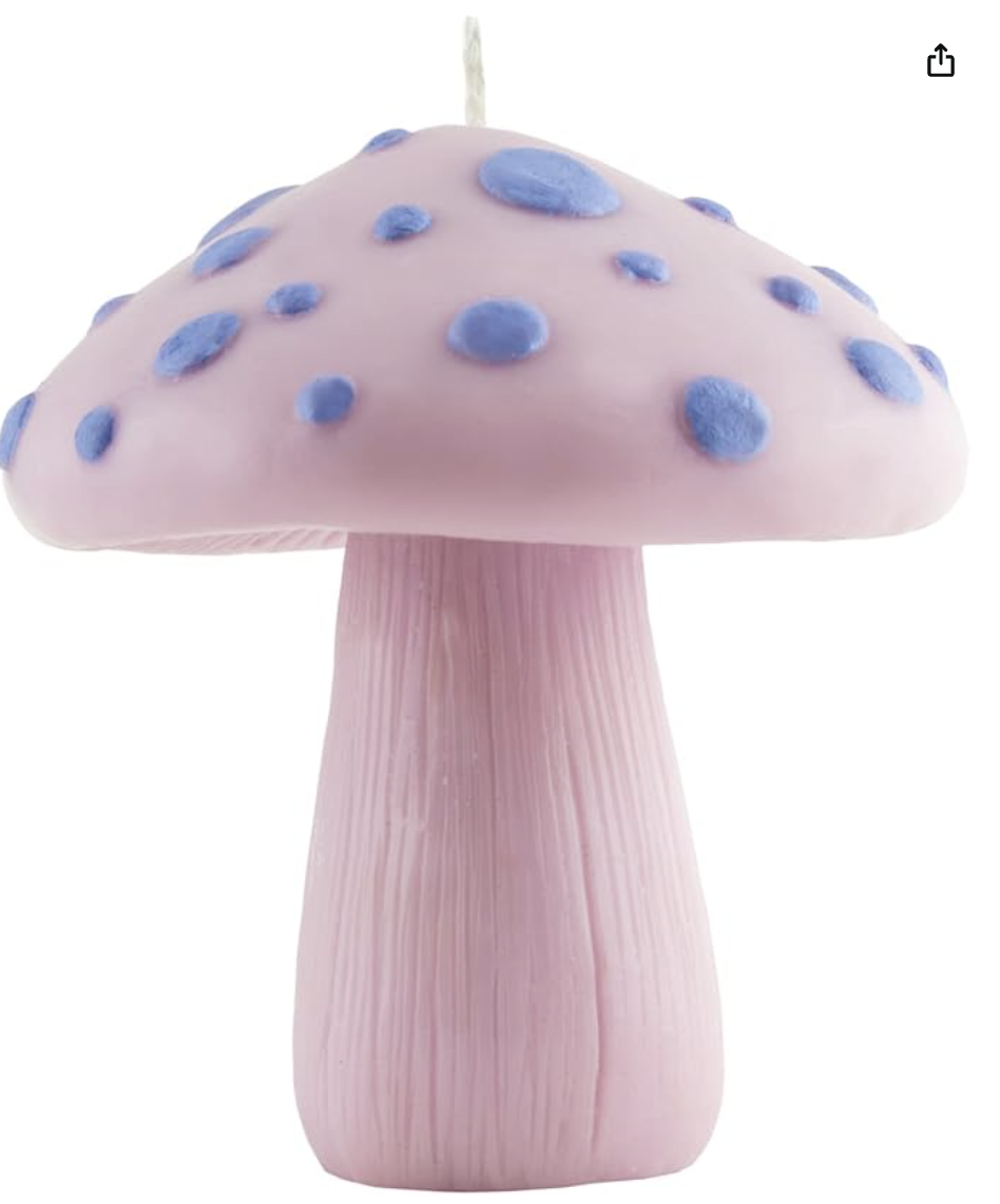 Mushroom Candle (Purple) – Unscented Soy Wax Candle for Mushroom Decor, Cottagecore Decor