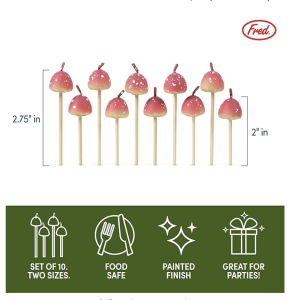 Genuine Fred Woodland Wicks, Set of 10 Mushroom Party Candles, Birthday Cake Candles, Cottagecore Aesthetic, Includes Two Sizes