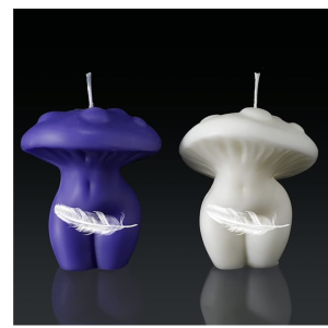 2 Pcs Mushroom Body Shaped Aesthetic Candles Goddess Cool Soy Wax Trendy Female Women Scented Candle Decorative for Home Table(Body Shaped)